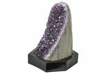 Deep Purple Amethyst Geode With Wood Base - Uruguay #275694-2